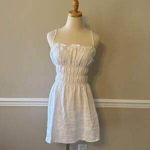 Reformation white linen mini dress
